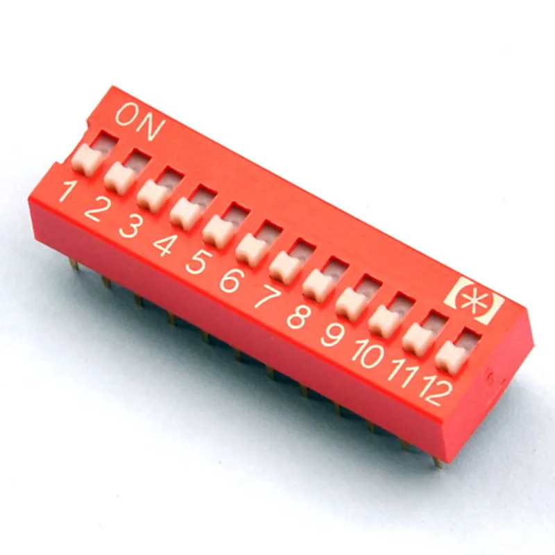 

100 pcs/lot 12 Way DIP Switch, 12 Position 24 pin PCB Mountable.