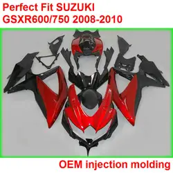 Injection Motorcycle unpainted bodywork fairing kit for Suzuki GSXR600 08 09 10 red black fairings GSXR600/750 2008-2010 IY65