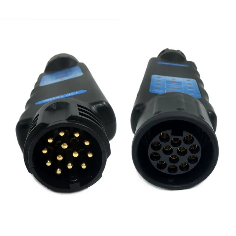 European Resistance Tester 13 Pin Core Hole Pin Trailer Car Socket Connector Tail Light Signal Line Inspection Detector