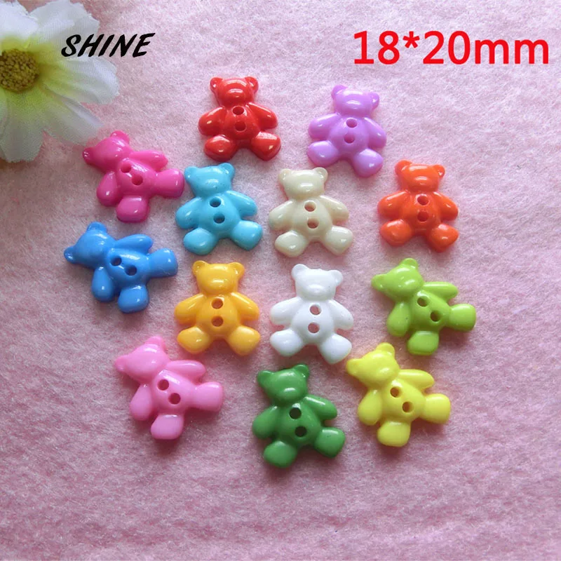 Plastic Sewing Buttons Scrapbooking Bear Mixed Two Holes Cartoon 20 x 18mm 50 PCs Costura Botones Decorate bottoni botoes