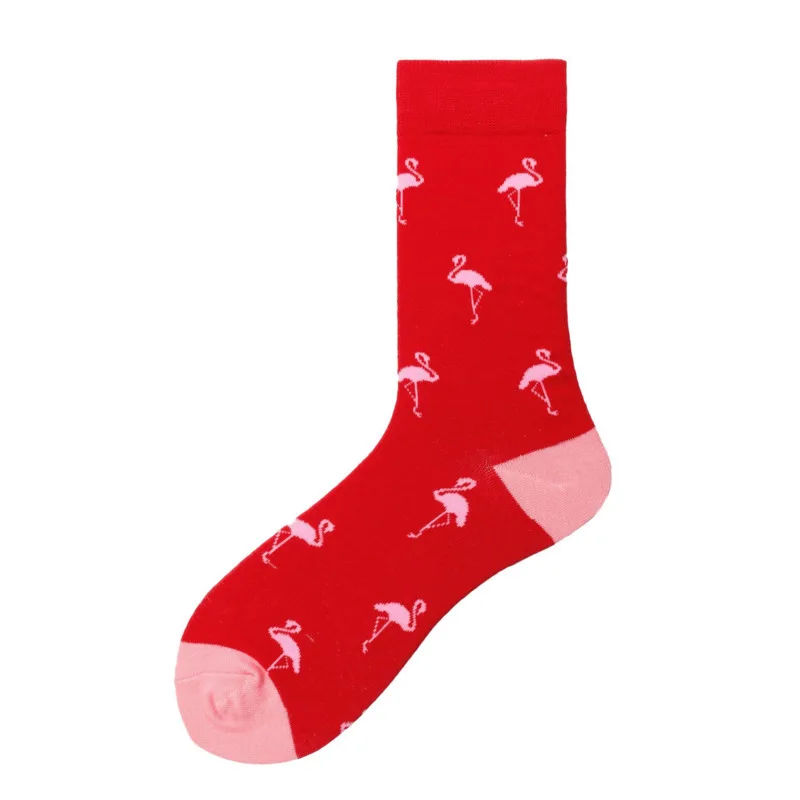 Novelty 1 Pair Men Socks Cotton Funny Crew Socks Cartoon Animal Shark Sheep Dog Flamingo Happy Socks Harajuku For Gift