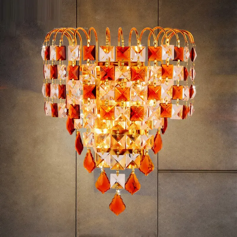 

Luxury Crystal Bedroom Wall light Modern Crystals Corridor Wall Lamp Fashion Balcony Hallway Wall Sconces