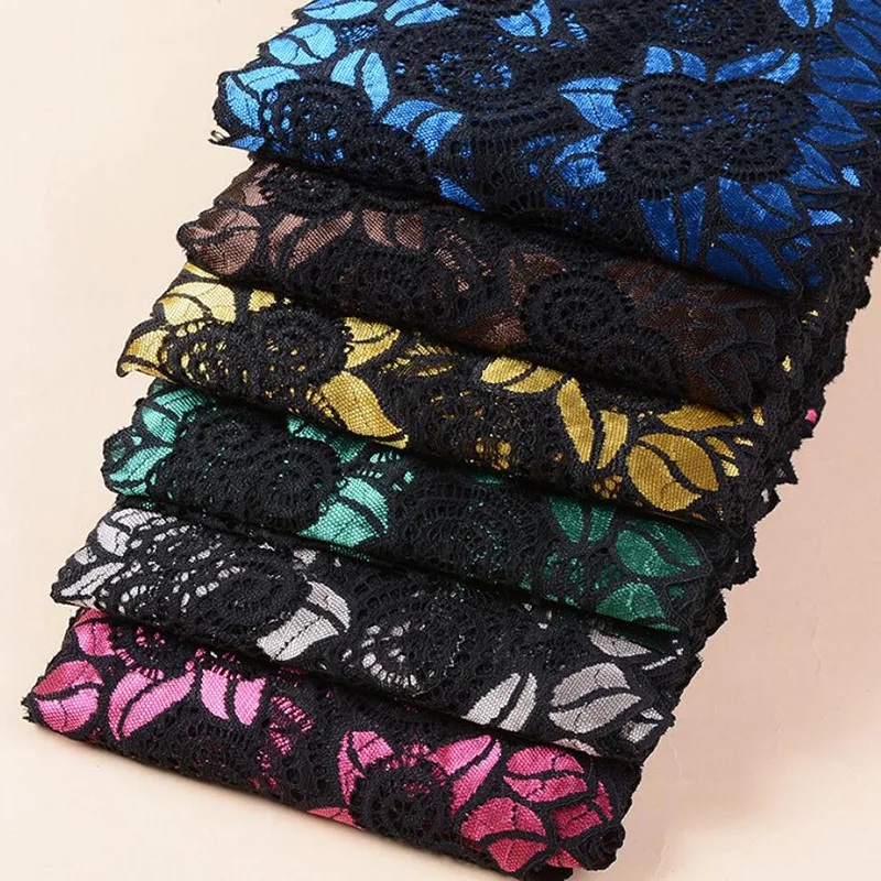 

10Yards Elastic Lace Trim Stretch Floral Scallop Lace Edge Trim Trimming Material For Wedding Dress
