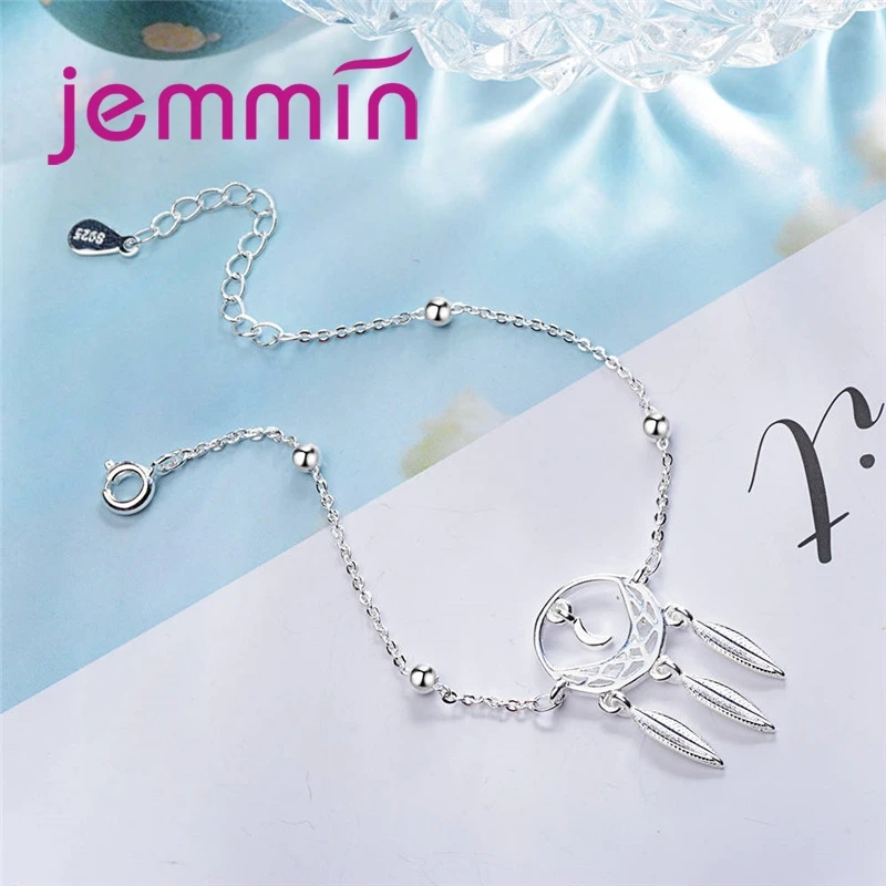 Exquisite New Arrival Moon Leaves Shape For Woman Girls Banquet Accessories 925 Sterling Silver Adjustable Bracelet