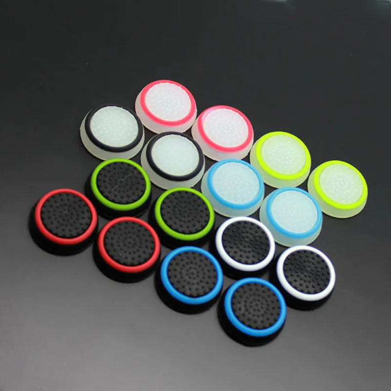 400pcs Clear / Black luminous  Joystick Grips Cover For PS4 PS3 Xbox One Controller Blue with Colorful Edge