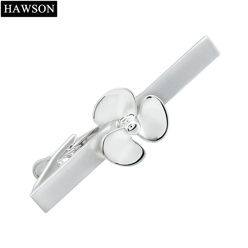 

HAWSON Promotion Fan Tie Clips For Mens Shirt Jewelry Silver Color Tie Clasp Pin