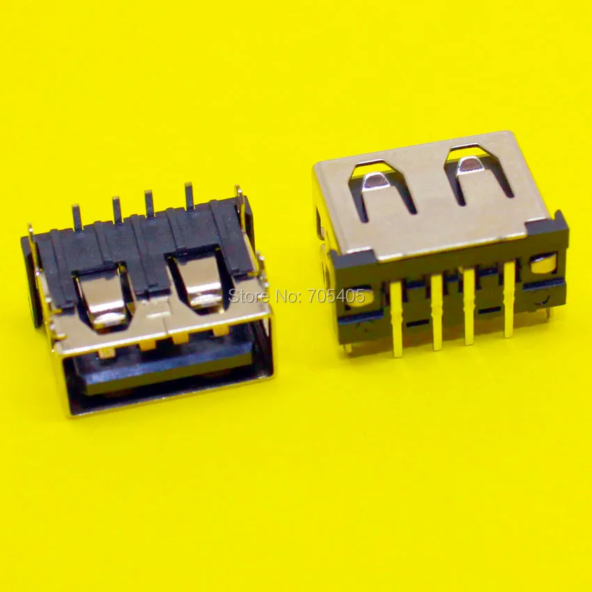 1x NEW USB 2.0 Connector Plug Socket Jack Long 1CM 10mm 2.0 USB Jack 180 degree DIP Flat port