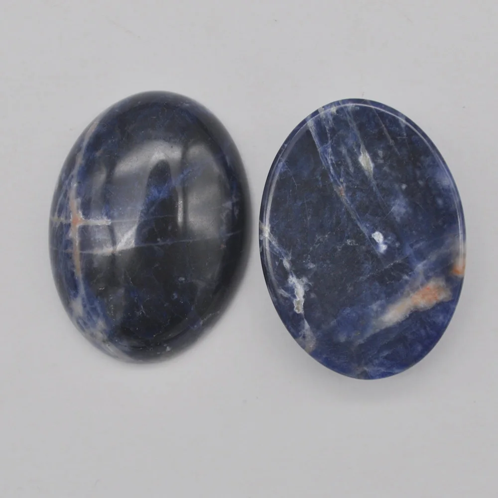 30x22MM Natural Brazilian Sodalite Stone Bead Oval Cabochon CAB GEM Jewelry Making (2pcs/lot) H069