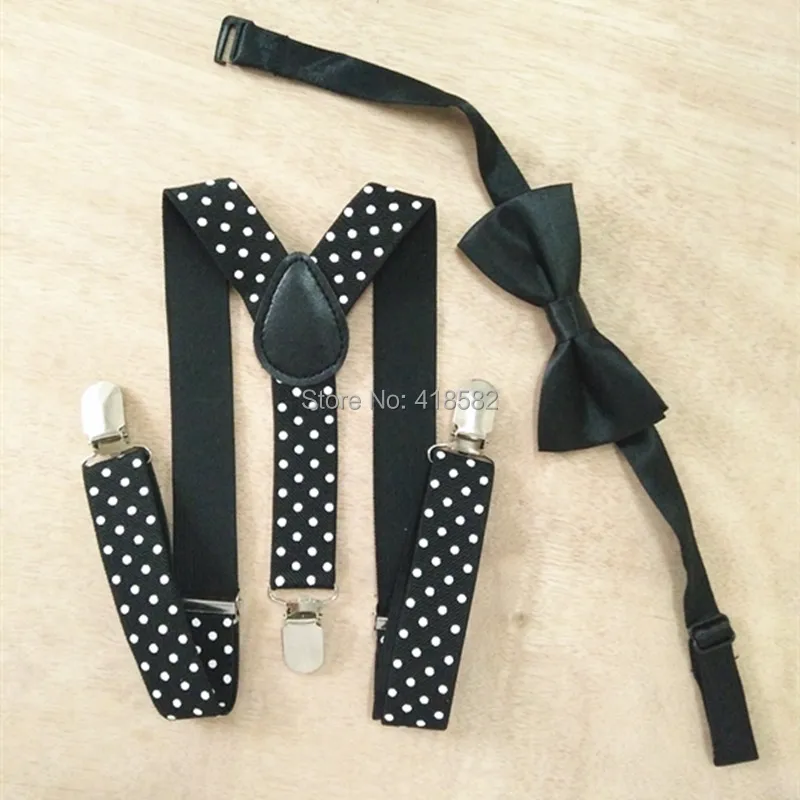 

LB015-S size baby photo prop dots supenders and bowtie set free shipping children suspenders bowtie sets