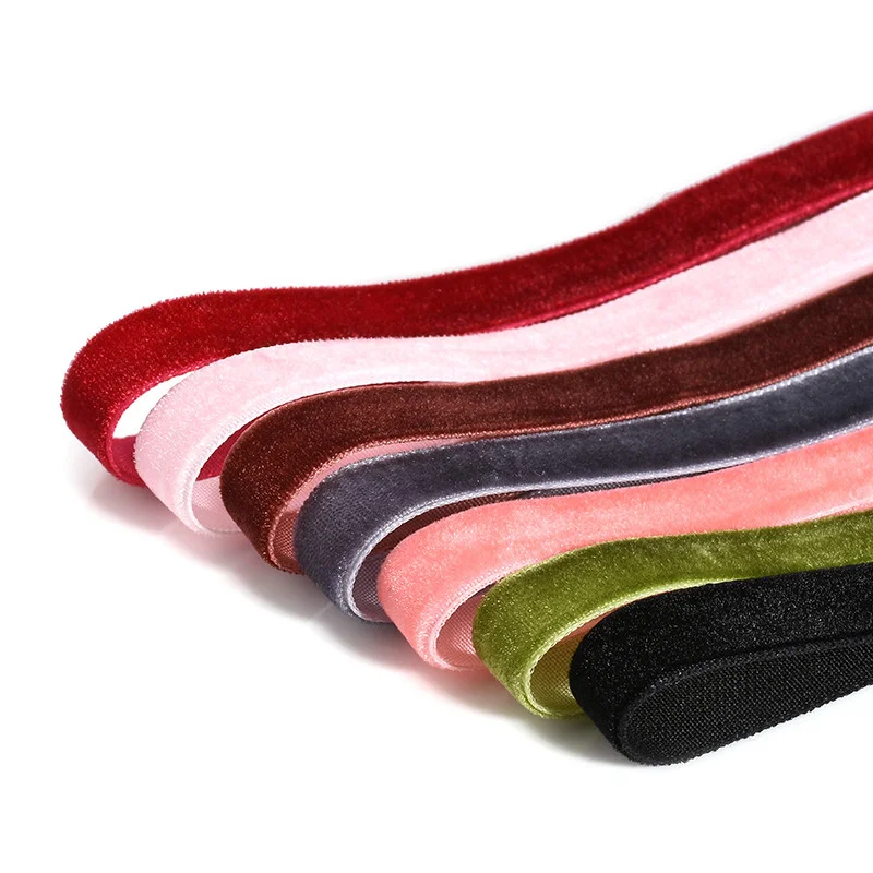 Punk New Fashion 7 Pcs/pack Colorful Velvet strip Choker Necklace Retro Gothic Collar Necklace For Women Girls Female Gift