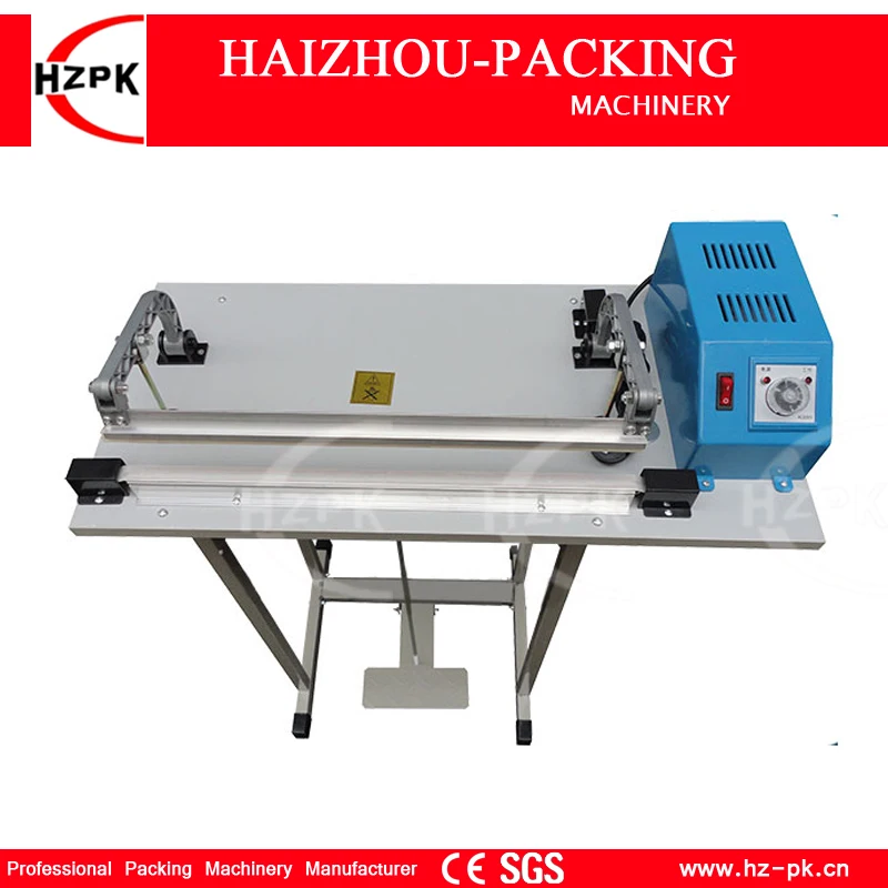 HZPK Foot Pedal Impulse Sealer Packing Machine Heat Bag Sealer Stand Floor Type Plastic Bag Sealing Machine Sealer 700mm SF-700