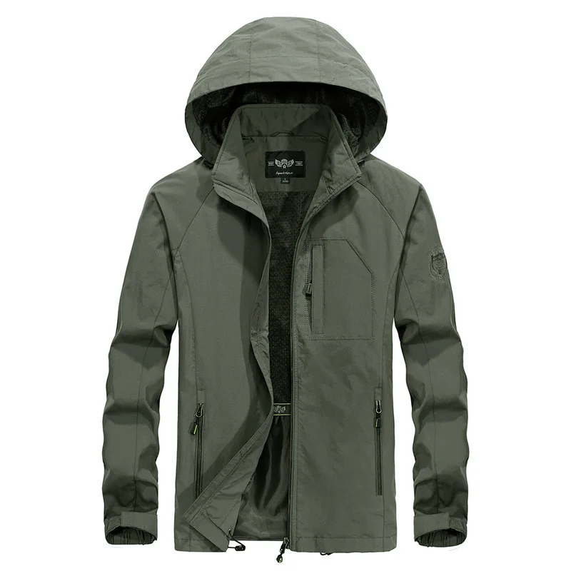 

Plus Size 5XL Men's Waterproof Breathable Jacket Spring Autumn Thin Casual Overcoat Army Tactical Windbreaker Jacket Coats