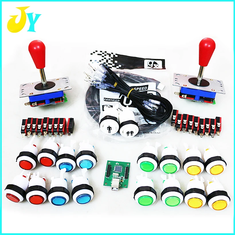 

DIY arcade kit jamma mame for 28mm Arcade Push Button 4 way 8 way joystick with USB to PC/ PS3 /raspberry pi Controller