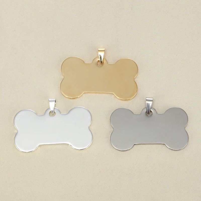 Bone Blank unfinished stainless steel crafts supplies Laser-marking DIY accessories charms Stamp Initial Pendent Jewelry