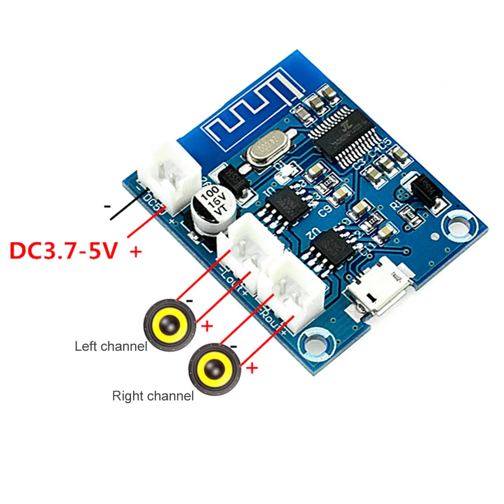 AIYIMA مكبر صوت بلوتوث 4.2 مكبر كهربائي صغير صوت ستيريو مجلس 5Wx2 ثنائي القناة أمبير لتقوم بها بنفسك للحصول على مكبرات صوت بخاصية البلوتوث