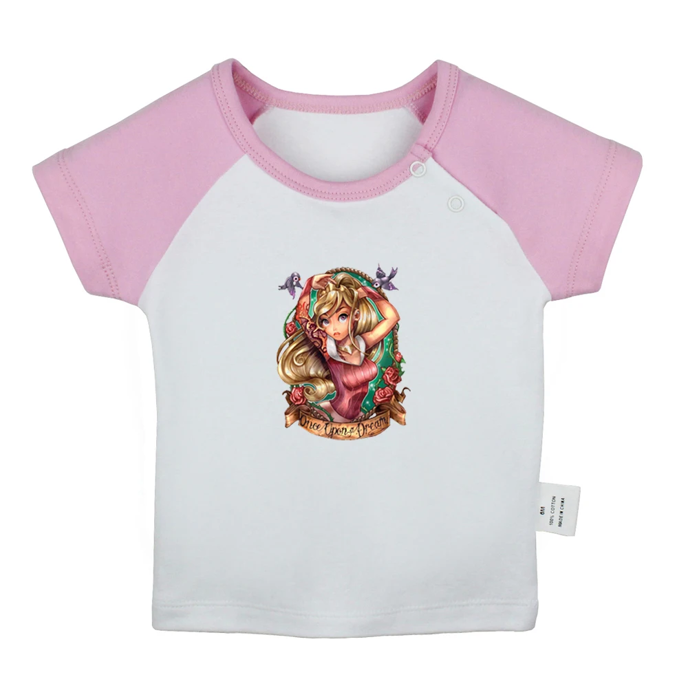 

Retro Butterfly Reborn Girl Art Girl Rise Sleeping Beauty Design Newborn Baby T-shirts Toddler Graphic Short Sleeve Tee Tops