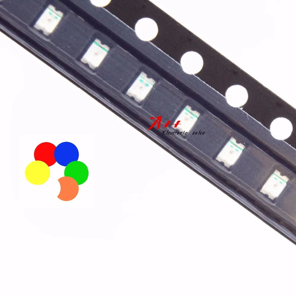 100PCS 0805 led full range  High light SMD LED Light-emitting Diode white/yellow/blue/green/orange/red