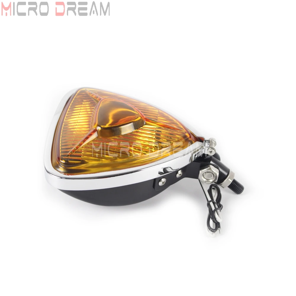 Universal Thin Section Triangle Motorcycle Headlight Light for BMW Harley Chopper Bobber Cafe Racer Touring Custom H3 Headlamp