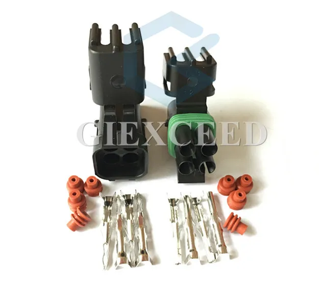 2 Sets 4 Pin Starter 12015797 12010974 Weather Pack Electrical Wire 2.5 Connector Sealed Plugs Wiring Automobile Socket