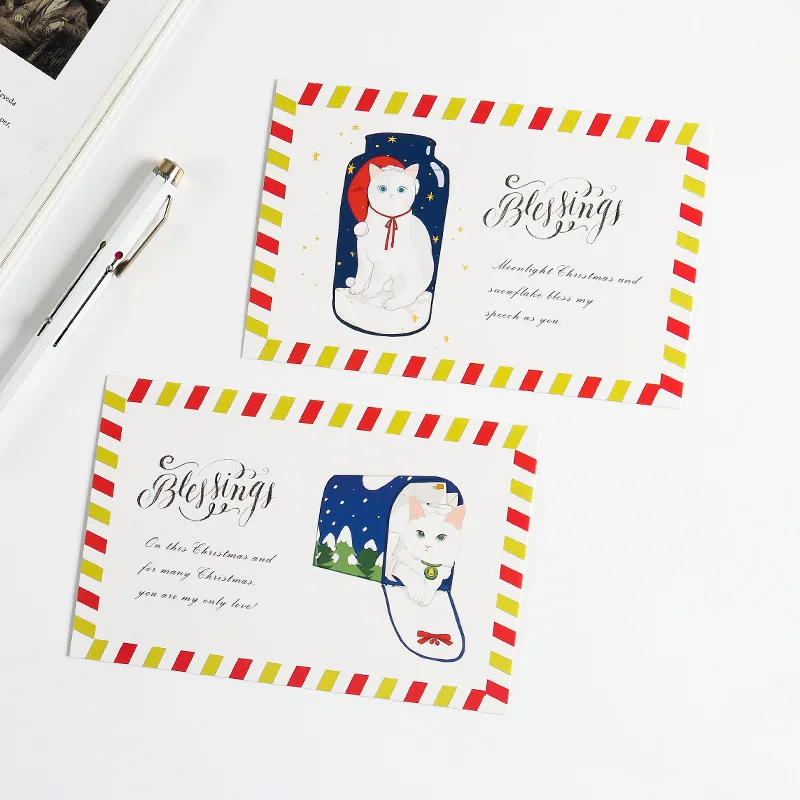 New 30 Sheets/Set Happy Christmas Postcard /Greeting Card/Message Card/Birthday Letter Envelope Gift Card