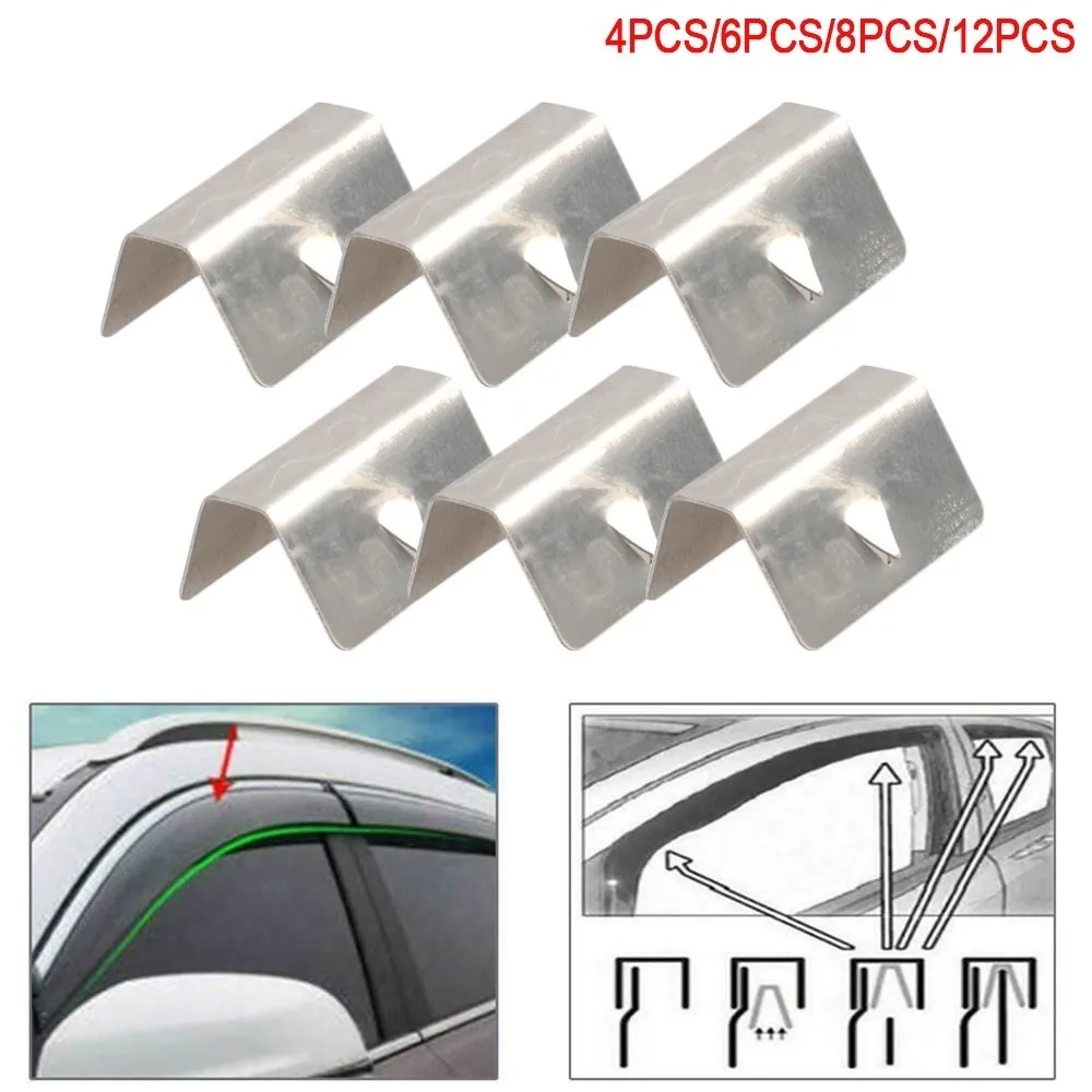 Wind / Rain Deflector Metal Fitting Clips Replacements For Heko G3 SNED Clip Stainless Steel Car Window Deflectors Accessories