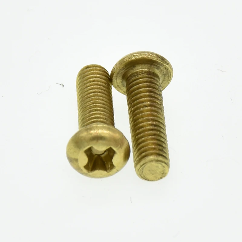 50Pcs ISO7045 DIN7985  M2 M2.5 M3 Copper Machine Screws Phillips Machine Round Head Brass Screws GB818