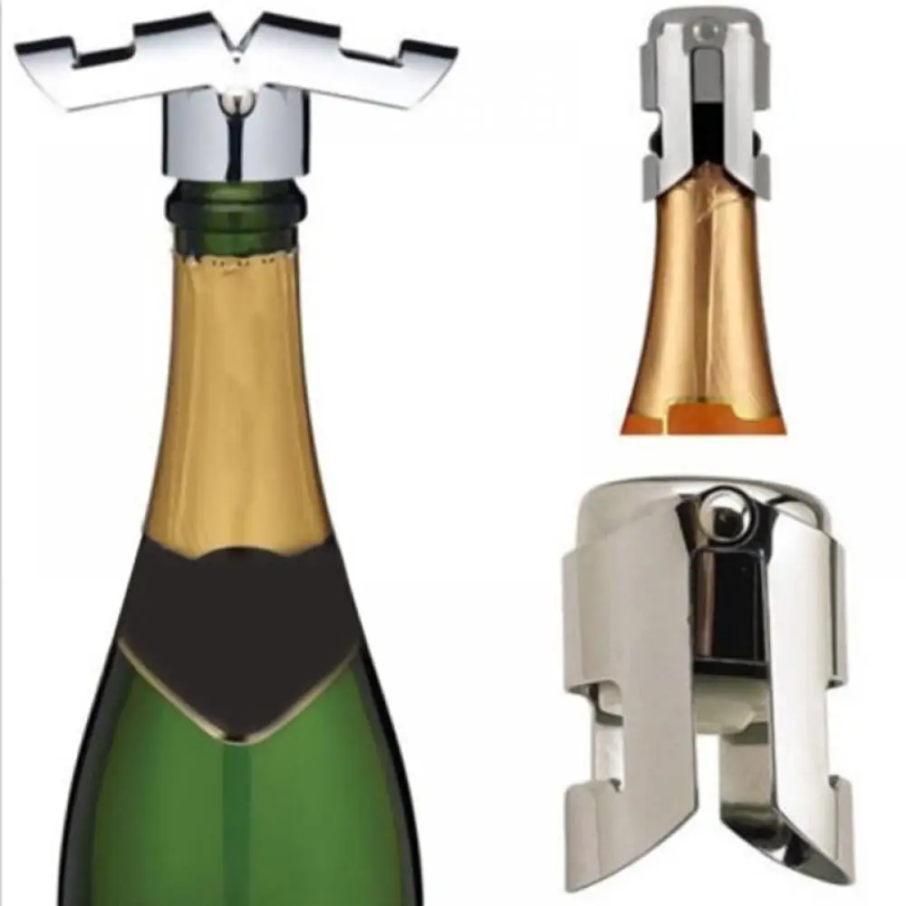 

Stainless Steel Beer Bottle Opener Vacuum Sealed Sparkling Champagne Wine Bottle Saver Stopper Cap Bottle Opener for Bar Tool