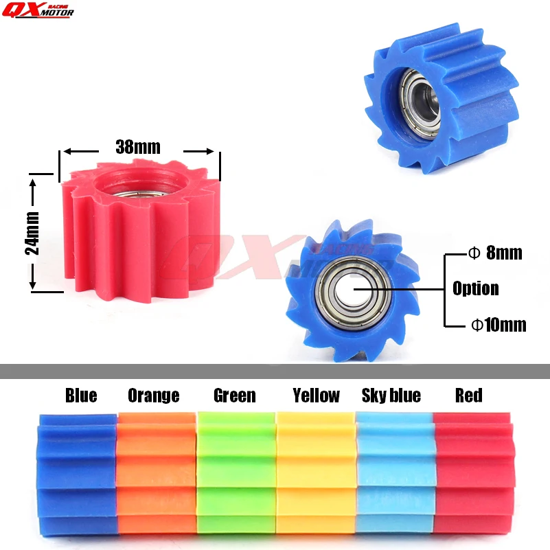 8mm 10mm Motorcycle Chain Roller Tensioner Pulley Wheel Guide for Honda Yamaha Kawasaki Kayo Bse KXF CR CRF RMZ WR YZ Dirt Bike