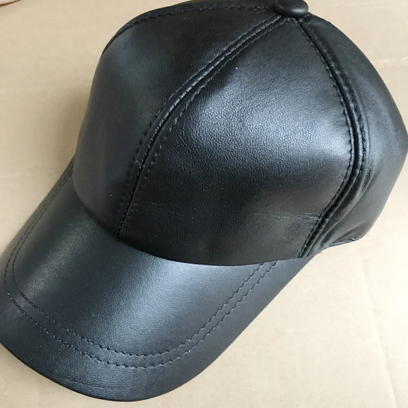 

2017 mens womens 100% Real Leather Baseball caps hat Casual Unisex Adjustable #2270