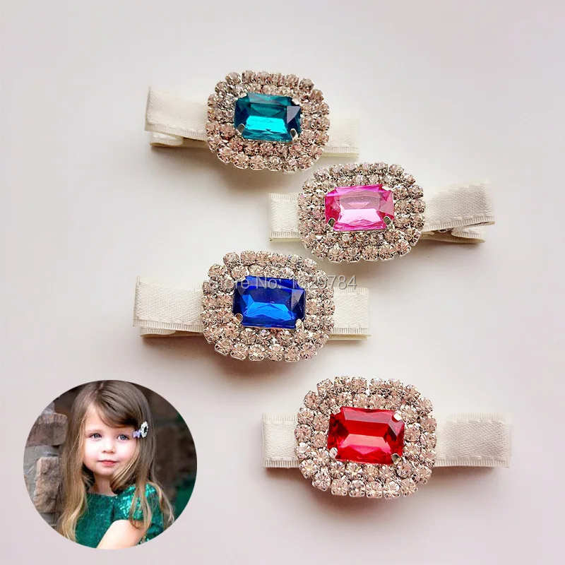 Boutique 20pcs Fashion Royal Glitter Gemstone Girls Hairpins Solid Kawaii Hair Clips Kids Hair Accessories Headwear