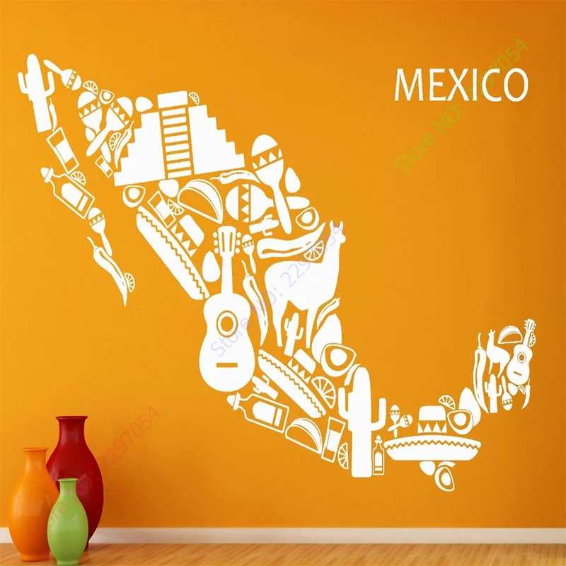 POOMOO Wall Stickers Vinyl Decal Mexico Mexican Latin America Cool Decor 98x142cm