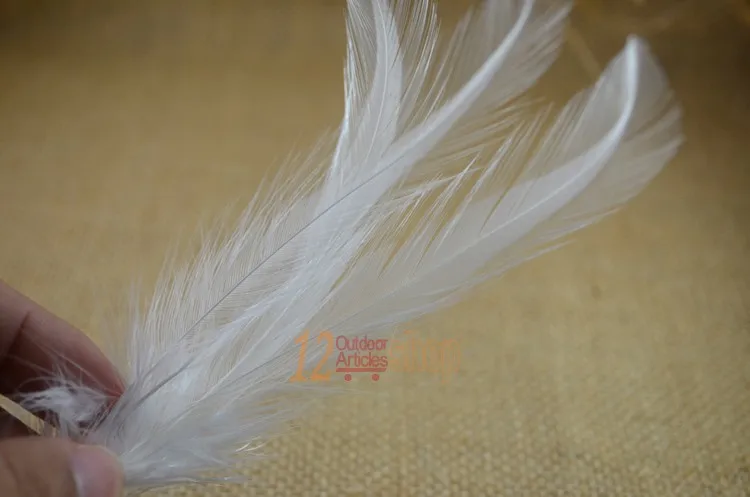 MNFT 50pcs/lot Cream White Necks Fly Tying Material Hen Feather Hackle Making Marabou Hairs For Fly Fishing