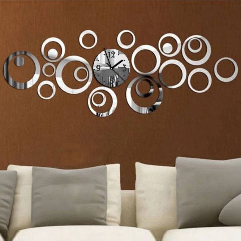 New Quartz Wall Clock Modern Design Reloj De Pared Large Decorative Clocks 3d Diy Acrylic Mirror Living Room