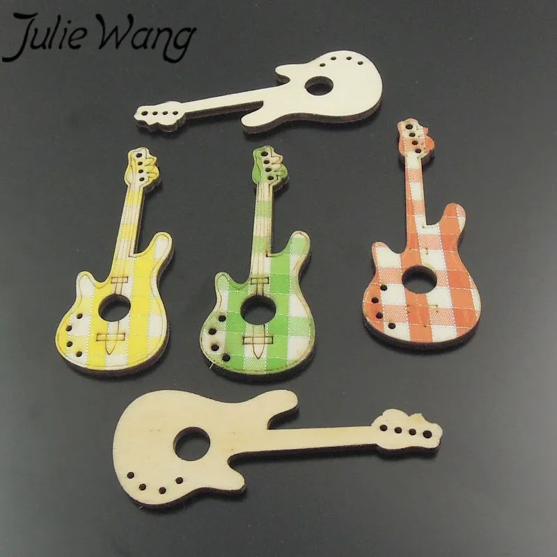 

Julie Wang Mixed 30pcs/pack Natural Pastoral Casual Style Wood Material Musical Instrument Guitar Styling Jewelry Accessories