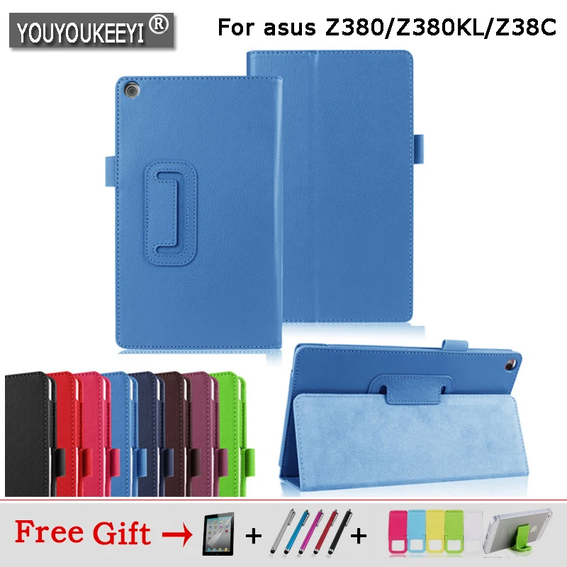 

Magnetic Stand pu litchi leather case cover For Asus Zenpad 8.0 Z380 Z380C Z380KL 8 inch tablet case + Freeshipping+gift