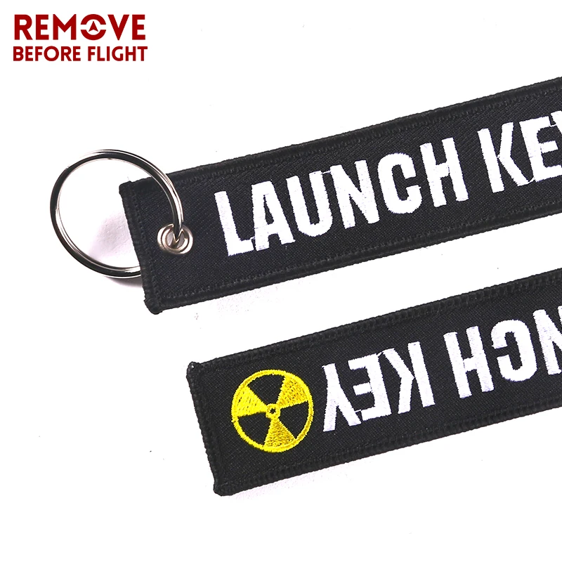 10 PCS/LOT Nuclear Shape Embroidery Key Fobs Launch Key Chain Bijoux Keychain for Motorcycles and Cars Scooters Tag OEM Keychain