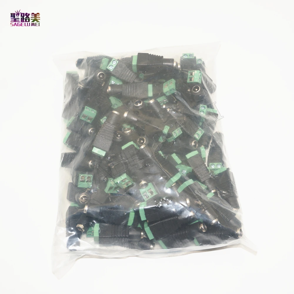 50pcs/pack 5.5mm x 2.1mm DC Power Female Jack Connector Plugs For LED power led lamp Light Strip