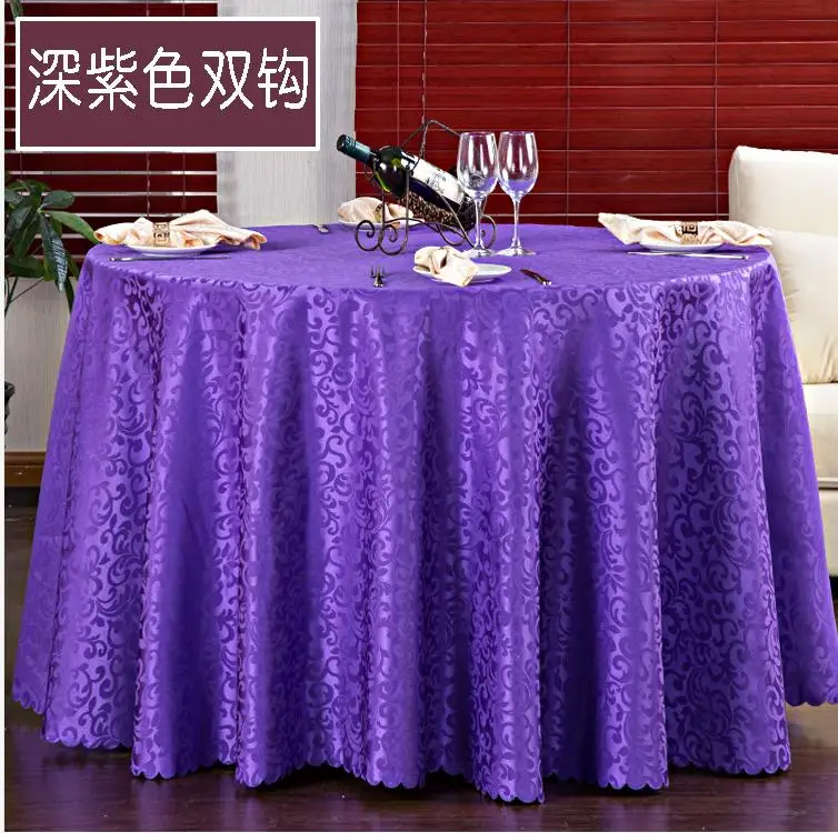 TOP Round Jacquard Polyester Tablecloth Embroidered Tablecloths Wedding Table Cloth Table Cover For Banquet Wedding Decoration