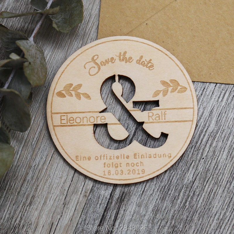 

Custom Wedding Save the date Magnet ,Wooden die cut Save the Dates,personalized rustic Wooden magnets, invitation Magnet