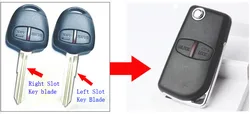 New Style! 2 Buttons Modified Flip Folding Remote Key Shell Case For Mitsubishi Pajero Sport Outlander Grandis ASX