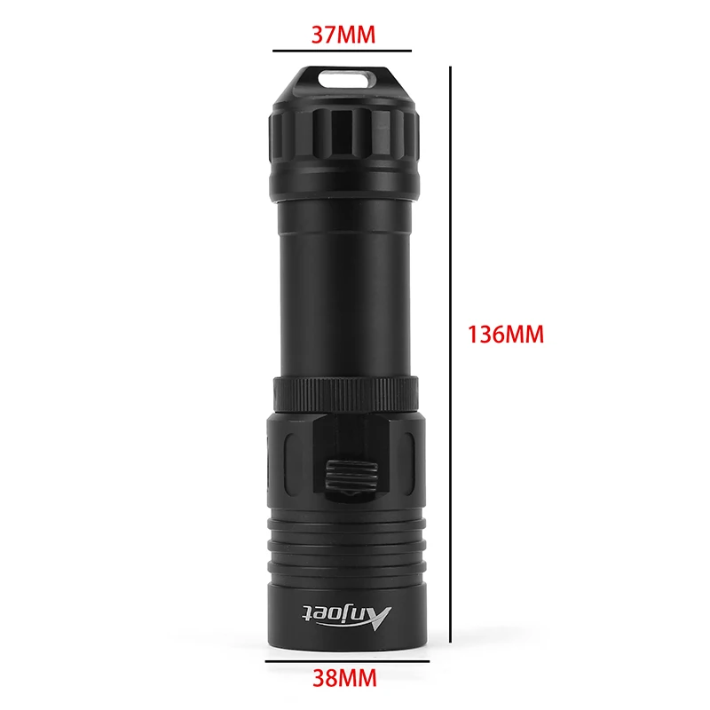 Anjoet Diving Flashlight XM-L2 1 mode lamp IPX8 Scuba lantern led Underwater Dive torch 18650 or 26650 rechargeable battery