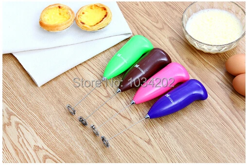 Wholesale 50pcs/lot Flexible Electric Handle Coffee Milk Egg Beater Whisk Frother Crack Mush Free Shipping