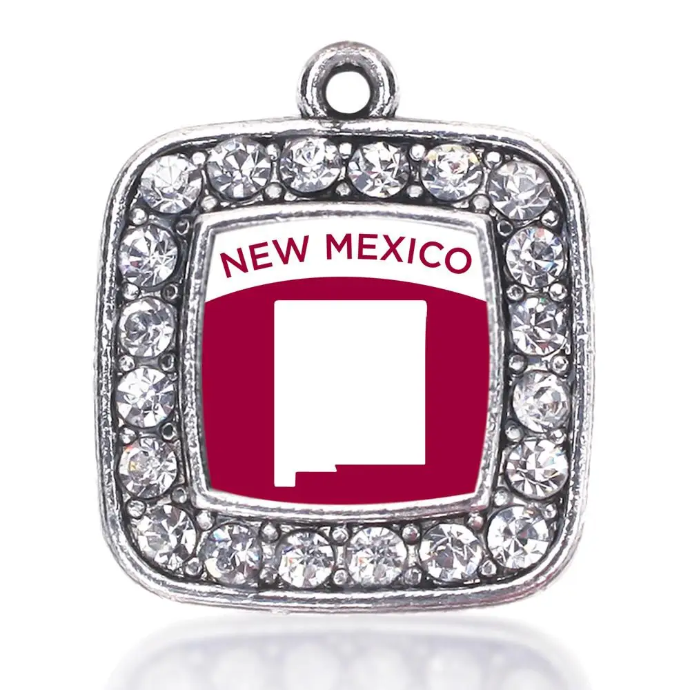 NEW MEXICO NEW JERSEY OUTLINE FLAG  SQUARE CHARM