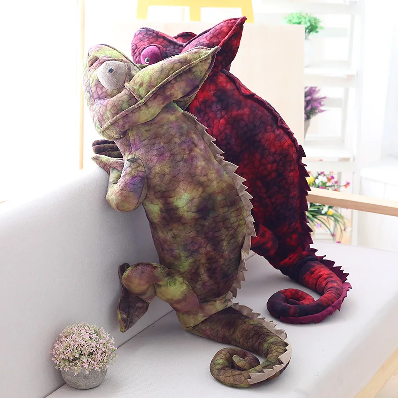 1pc 70cm/100cm Simulation Chameleon Plush Toy Soft Creative Cartoon Chameleon Stuffed Animal Doll Boy Appease Toys Kids Presents