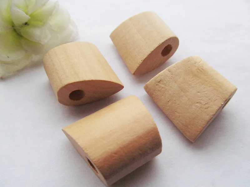 100pcs 27.63mmx30.35mm Unfinished Axe Natural Wood Spacer Beads Pendant Charm Finding,DIY Accessory Jewellry Making Beads