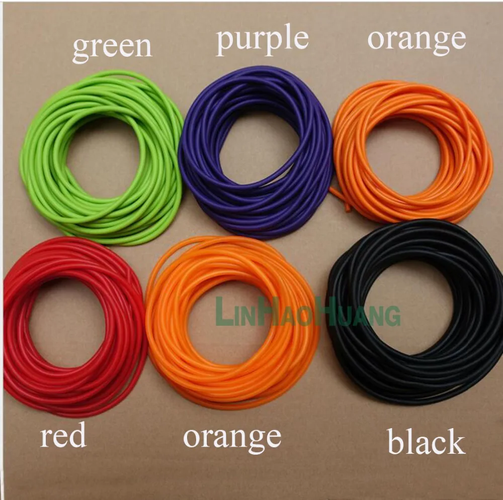 10M /Lot  Size 3060 Orange/Black/Red/Green Natural Rubber Band Latex Tube Pull Rope The Latex Tubes Tourniquet Rope Elastic Rope