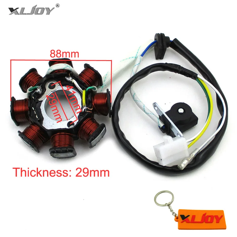 XLJOY 8 poli bobina 4 fili DC magnete statore rotore per scooter ciclomotore motore cinese GY6 50cc
