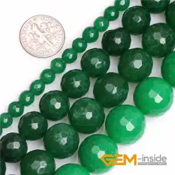 Green Jades Round Faceted Loose Spacer Accessorries Beads For Jewelry Making Strand 15 inch DIY Jewelry Bead For Women Gifts