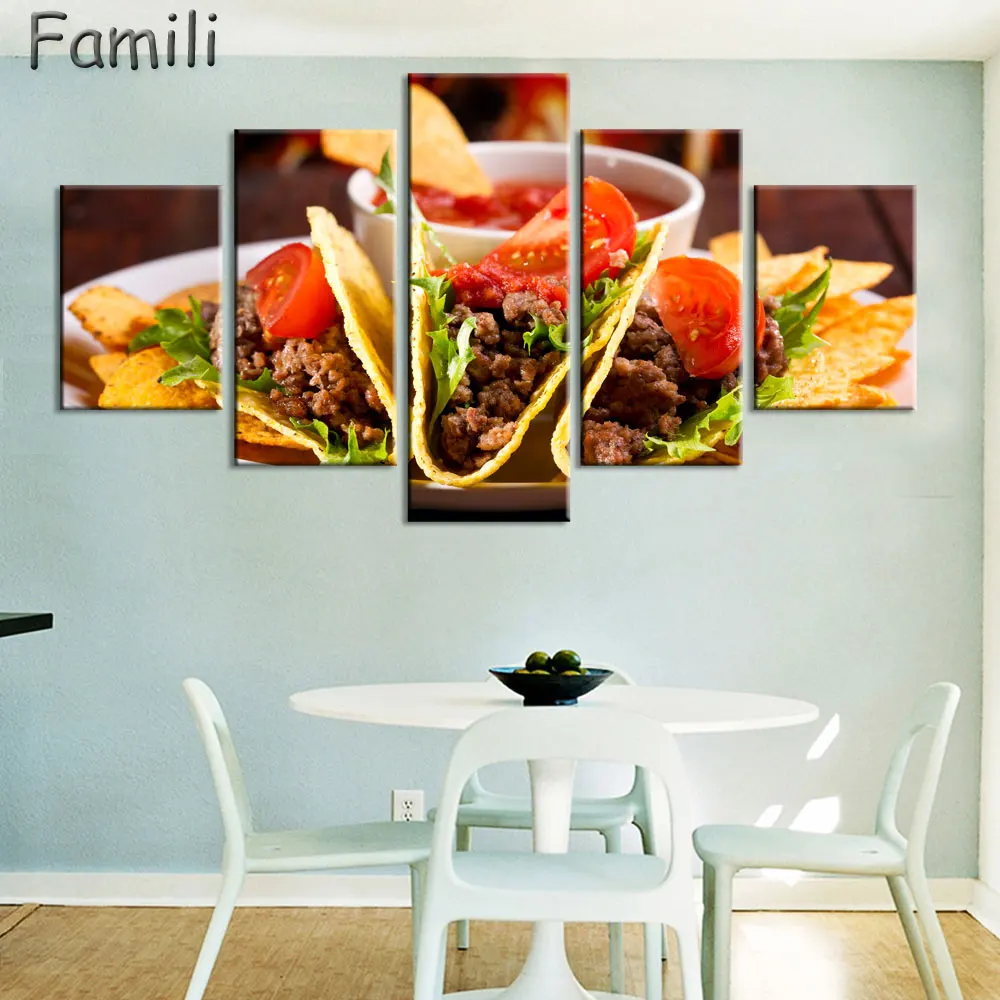 

Modern Home Decor HD Print Painting On Canvas Artworks 5 Pieces Foods Poster Kitchen & Restaurant Wall Art Picture PENGDA