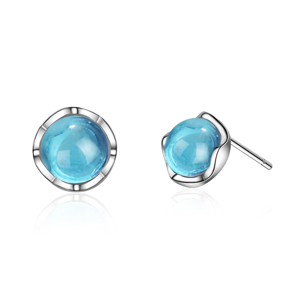 New Arrival 925 silver needle Mermaid Bubble Tears Stud Earrings For Women Fashion Light Blue Crystal Earring Boucle D\'oreille